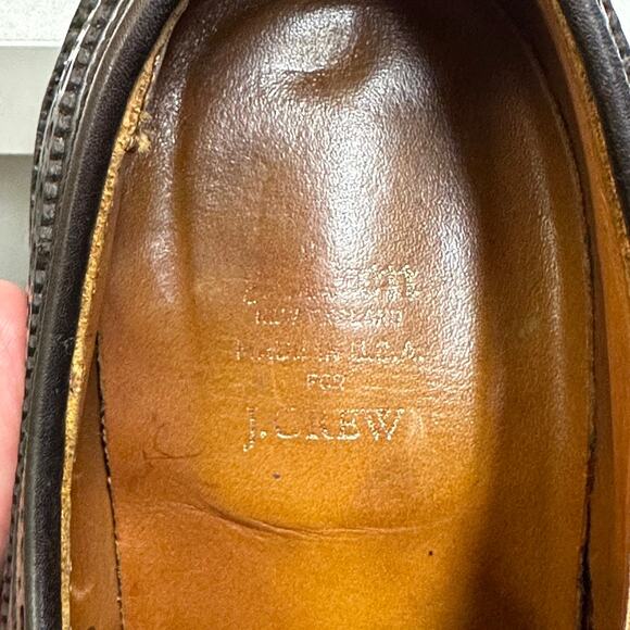 FULLY RESOLED Alden x J. Crew 97572 Dark Brown Longwing Wingtip Blucher USA 9 D main image 7
